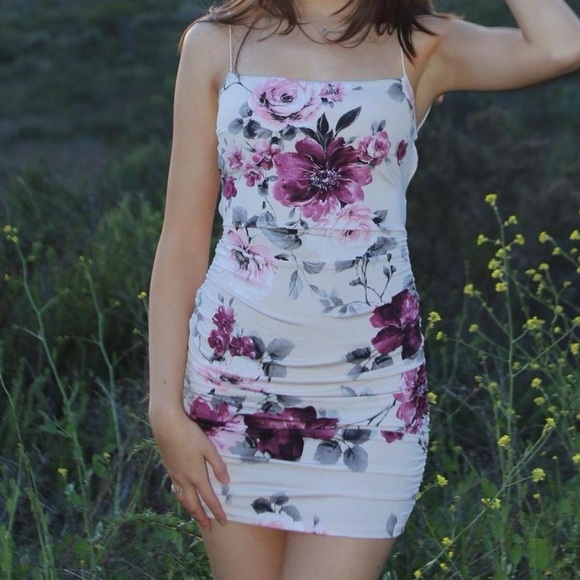 Floral Print Women's Mini Dress - Picture 1 of 4
